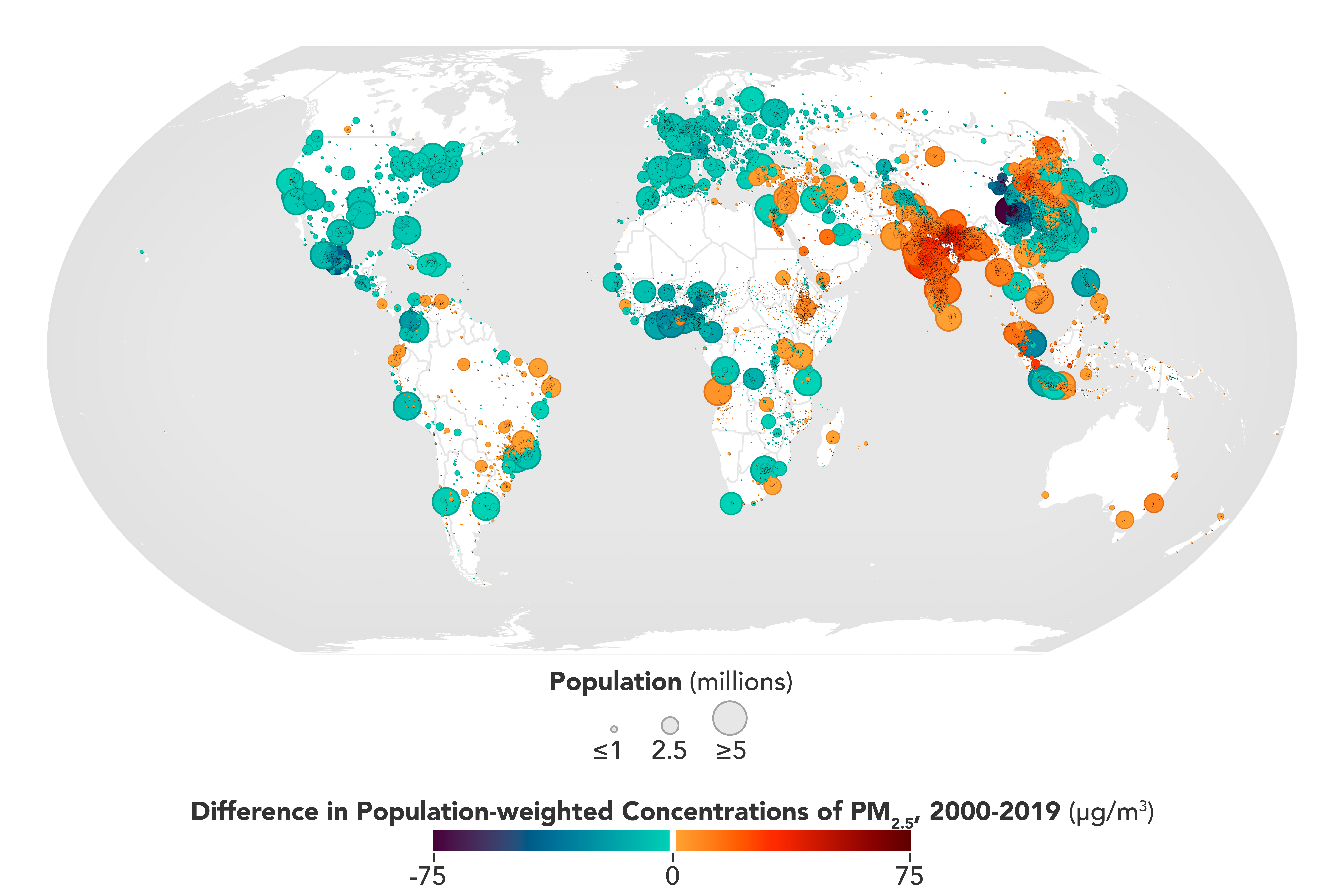image of the air quality of the earth, sourced form NASA